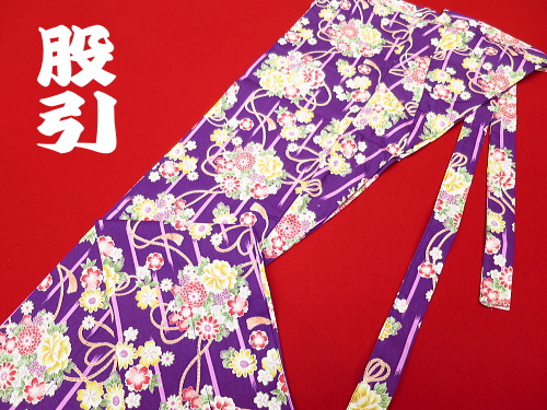 義若オリジナルの鯉口シャツ、ダボシャツ 花くす玉尽くし(紫)